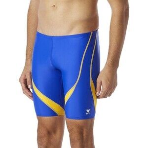 NWT TYR Men's Alliance Splice Jammer Swimsuit Royal/Gold Size 30 80% Nylon